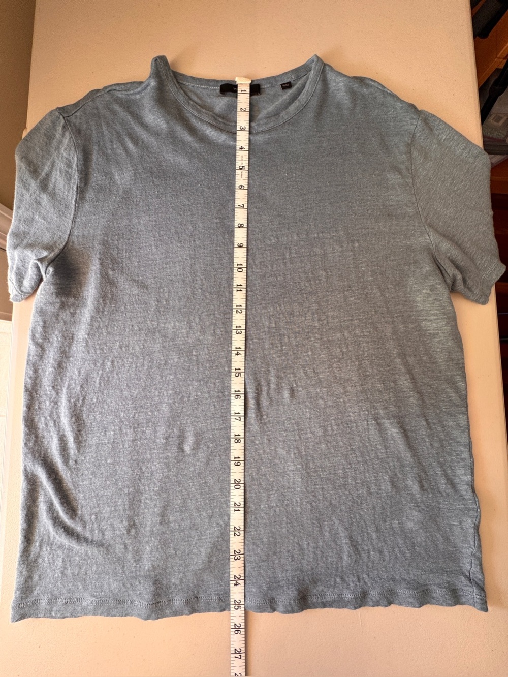 Vince 100% Linen Tee | Women’s Large | Blue Short Sleeve Lightweight Luxury Top - Picture 7 of 9
